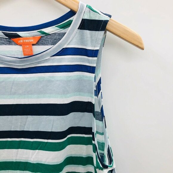 Joe Fresh Sleeveless Striped Peplum Tank Top 159 - Picture 4 of 7